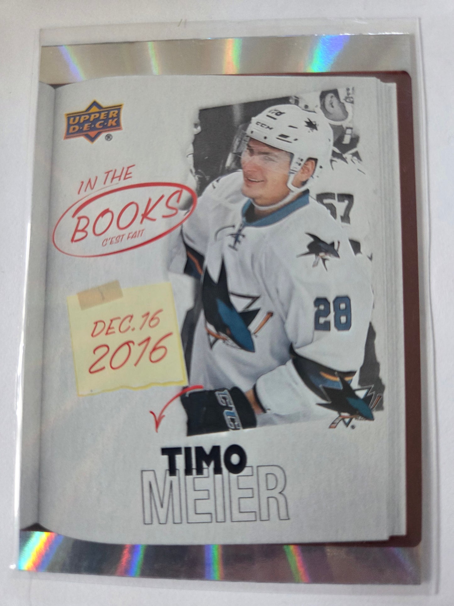 Timo Meier Upper Deck In the Books [San Jose Sharks]