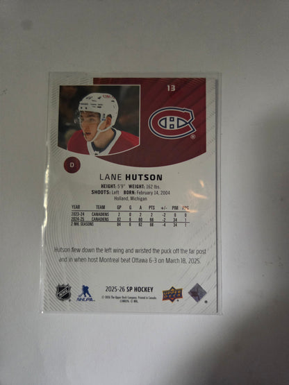 Lane Hutson SP Hockey #13 [Montreal Canadians]