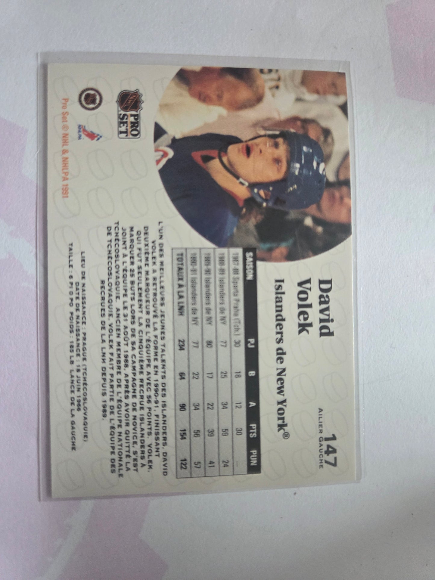 David Volek French NHL Pro Set #147 [New York Islanders]