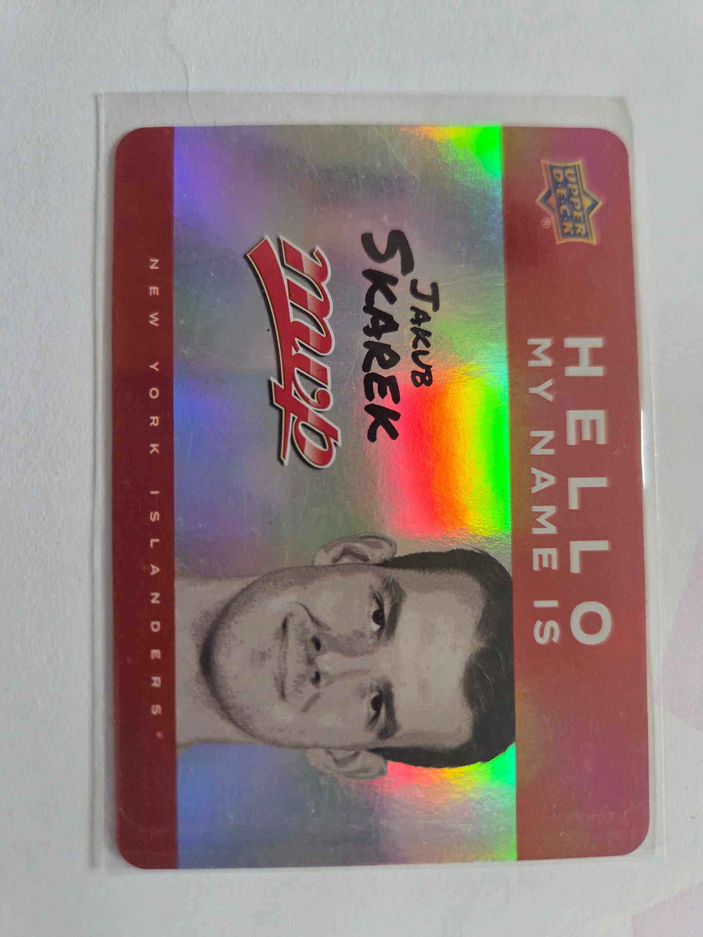 Jakub Skarek Upper Deck MVP Hockey Hello My Name Is [New York Islanders]