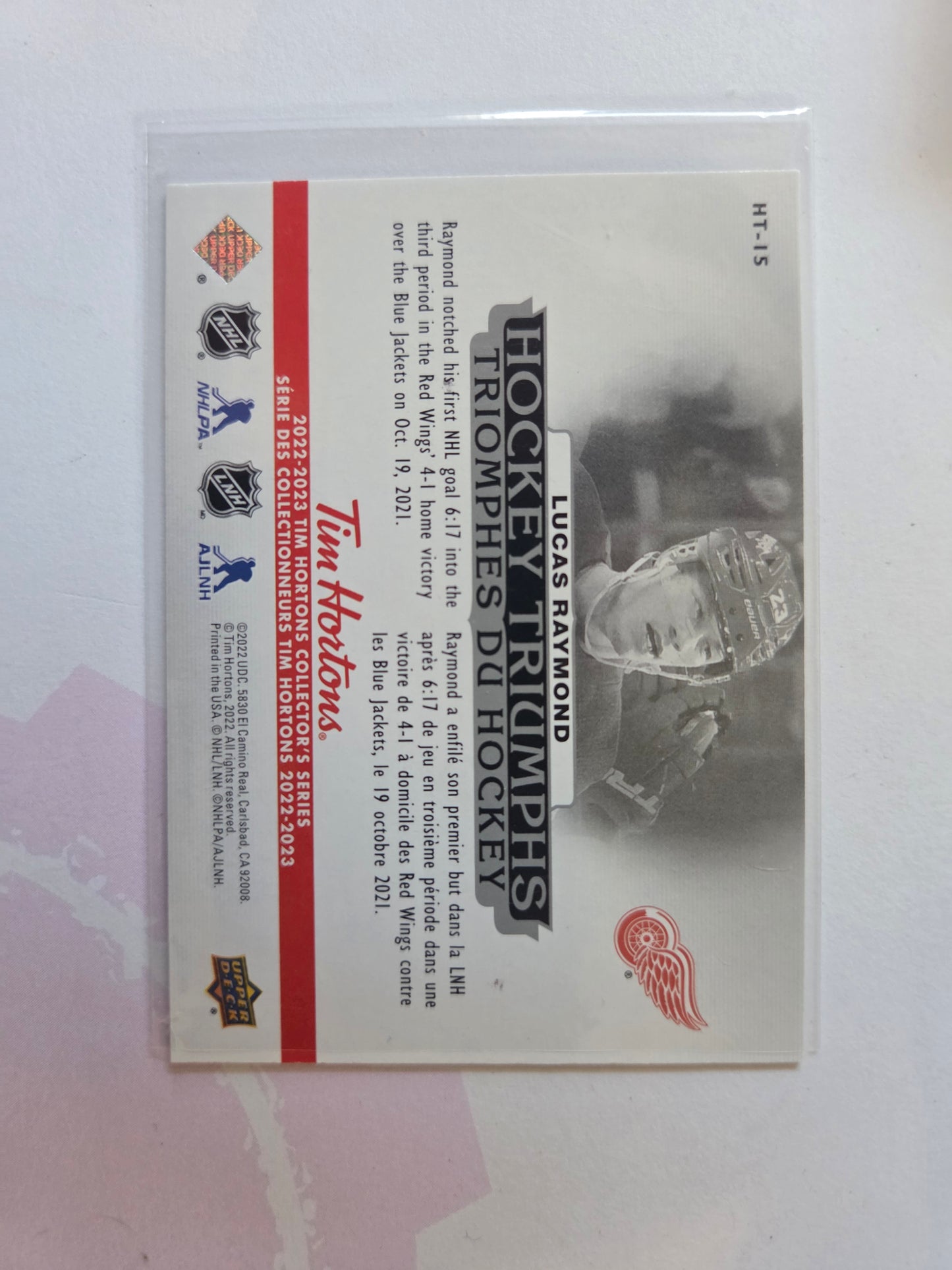Lucas Raymond Upper Deck Hockey Triumphs [Detroit Red Wings]