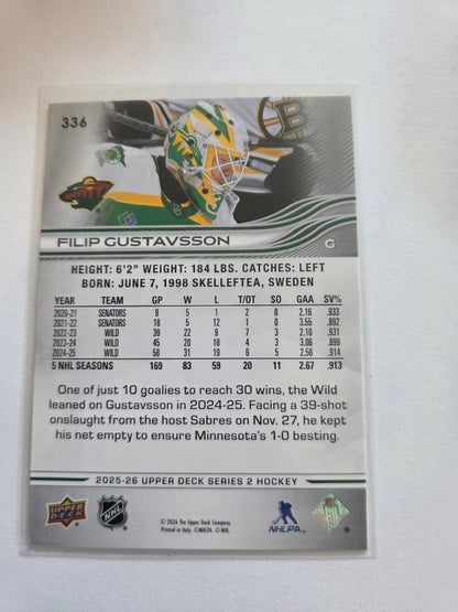 Filip Gustavsson Upper Deck Series 2 #336 [Minnesota Wild]