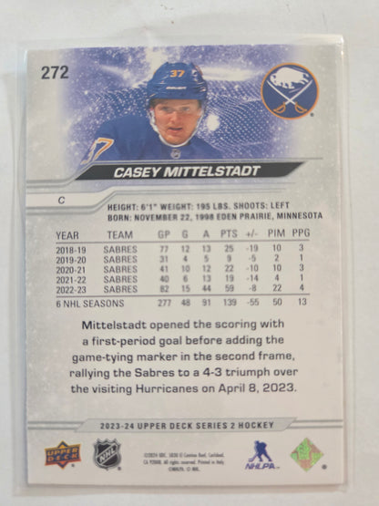 Casey Mittelstadt Upper Deck Series 2 #272 [Buffalo Sabres]