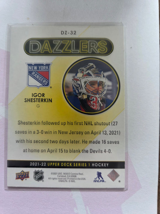 Igor Shesterkin Upper Deck Series 1 Green Dazzlers [New York Rangers]