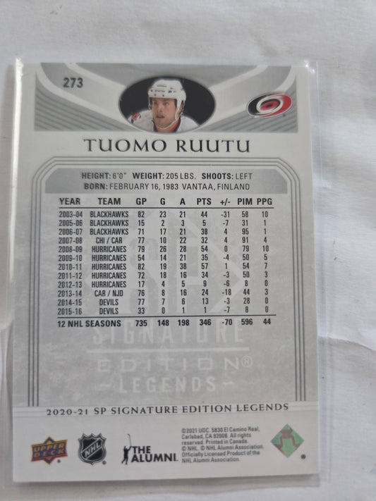 Tuomo Ruutu Upper Deck SP Signature Edition Legends #273 [Carolina Hurricanes]