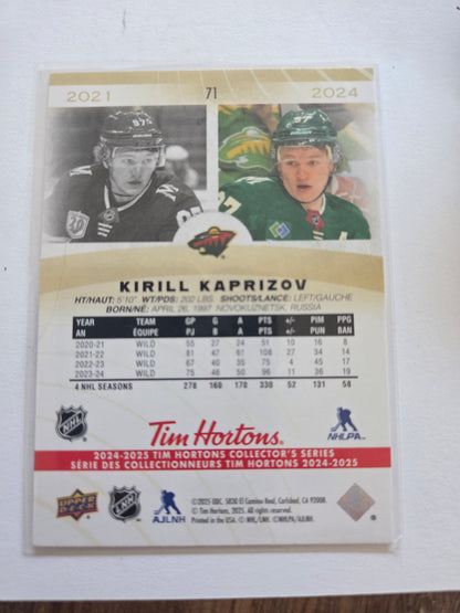 Krill Kaprizov Tim Hortons Upper Deck #71 [Minnesota Wild]