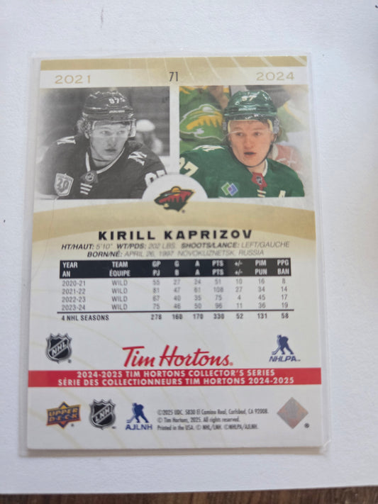 Krill Kaprizov Tim Hortons Upper Deck #71 [Minnesota Wild]