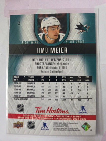 Timo Meier Upper Deck Tim Hortons #2 [San Jose Sharks]