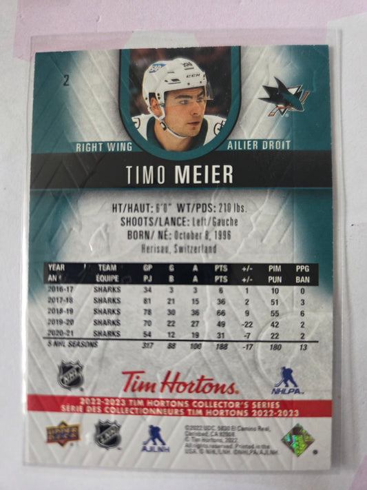 Timo Meier Upper Deck Tim Hortons #2 [San Jose Sharks]