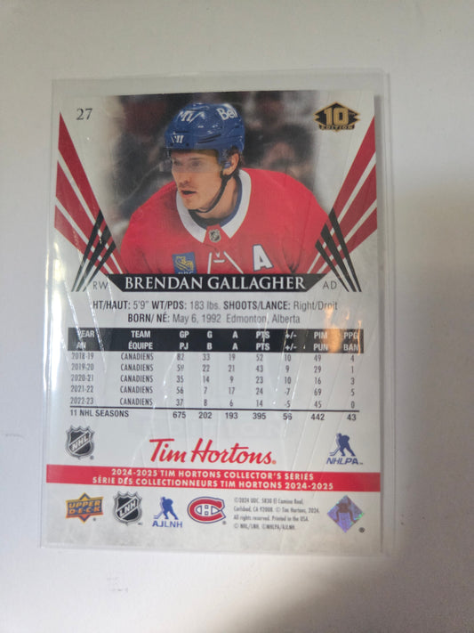 Brendan Gallagher Upper Deck 10th Edition #27 [Montreal Canadians]