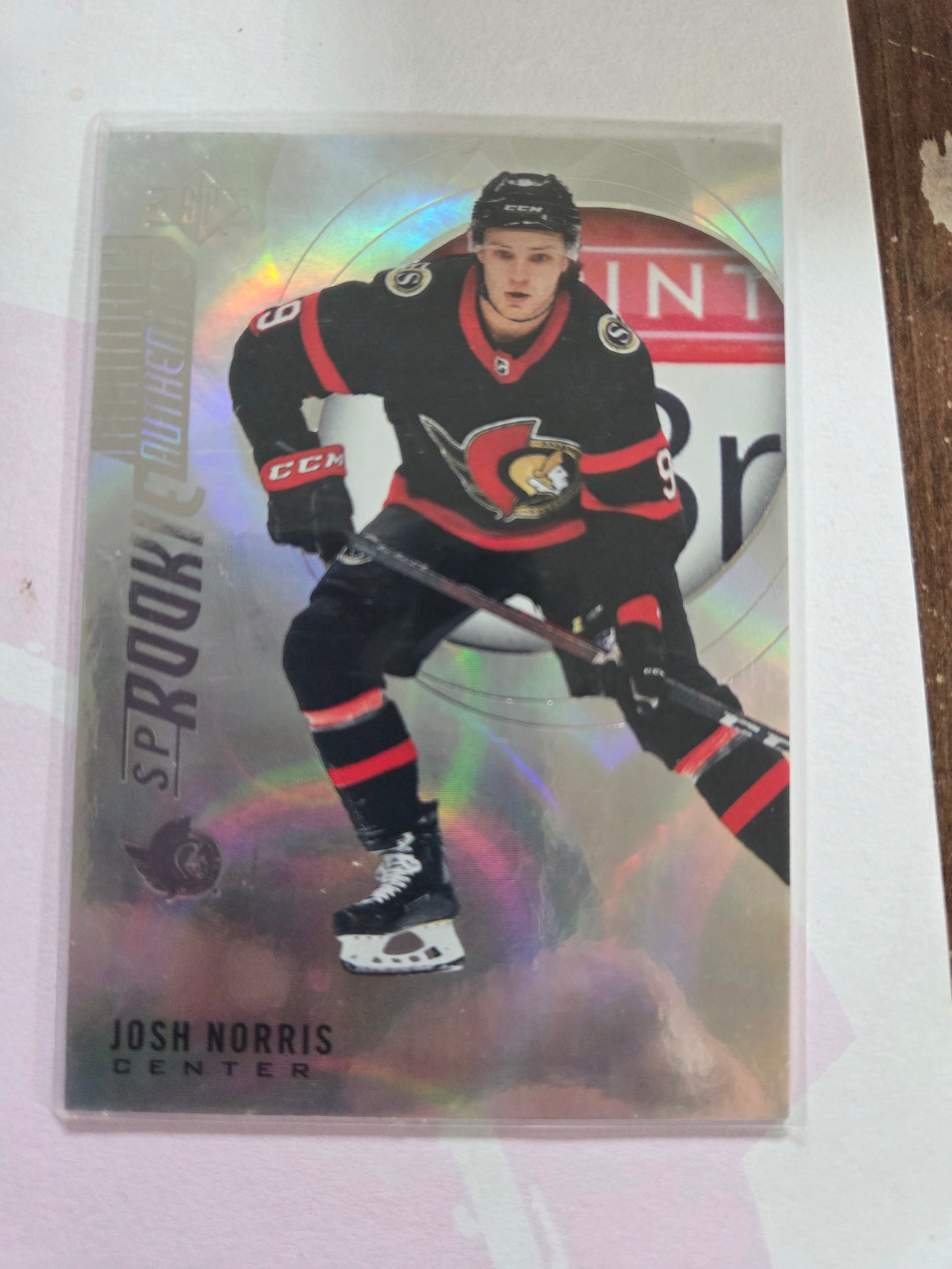 Josh Norris SP Hockey Silver Foil Rookie Authentics #135 [Ottawa Senators]
