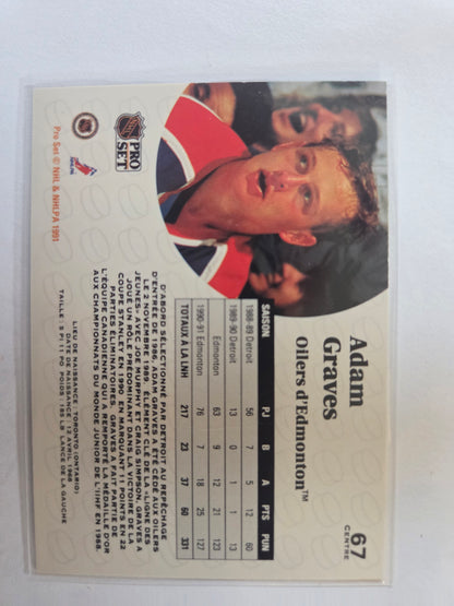 Adam Graves French NHL Pro Set #67 [Edmonton Oilers]