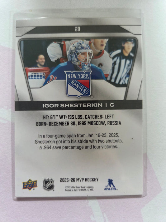 Igor Shesterkin Upper Deck MVP Hockey #29 [New York Rangers]
