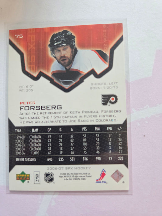 Peter Forsberg Upper Deck SPX Hockey #75 [Philadelphia Flyers]