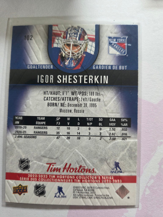 Igor Shesterkin Upper Deck Tim Hortons #102 [New York Rangers]