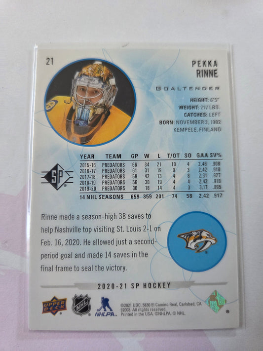 Pekka Rinne Blue SP Hockey #21 [Nashville Predators]