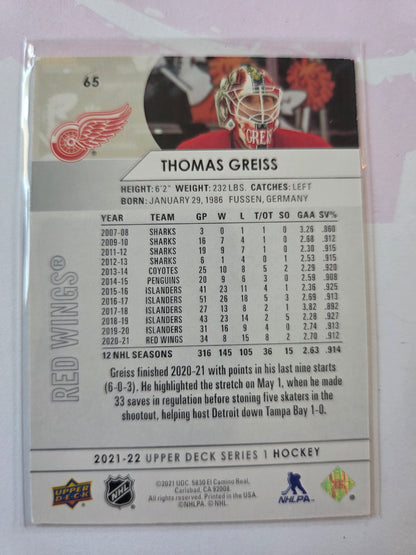 Thomas Greiss Upper Deck Series 1 #65 [Detroit Red Wings]