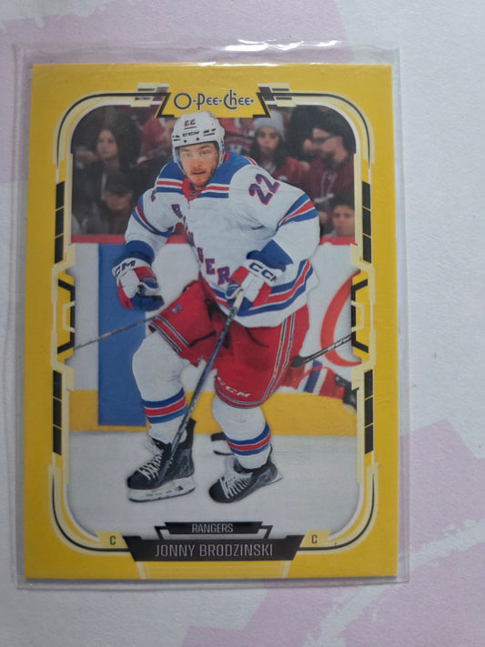 Jonny Brodzinski Yellow O-Pee-Chee Hockey #23 [New York Rangers]