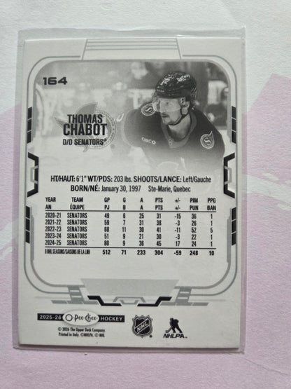 Thomas Chabot O-Pee-Chee Hockey #164 [Ottawa Senators]