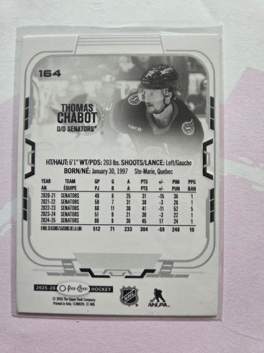 Thomas Chabot O-Pee-Chee Hockey #164 [Ottawa Senators]