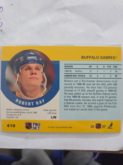 Robert Ray NHL Pro Set #419 [Buffalo Sabres]