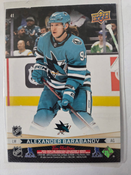 Tomas Hertl/Alexander Barabonov Upper Deck Tim Hortons #41 [San Jose Sharks]