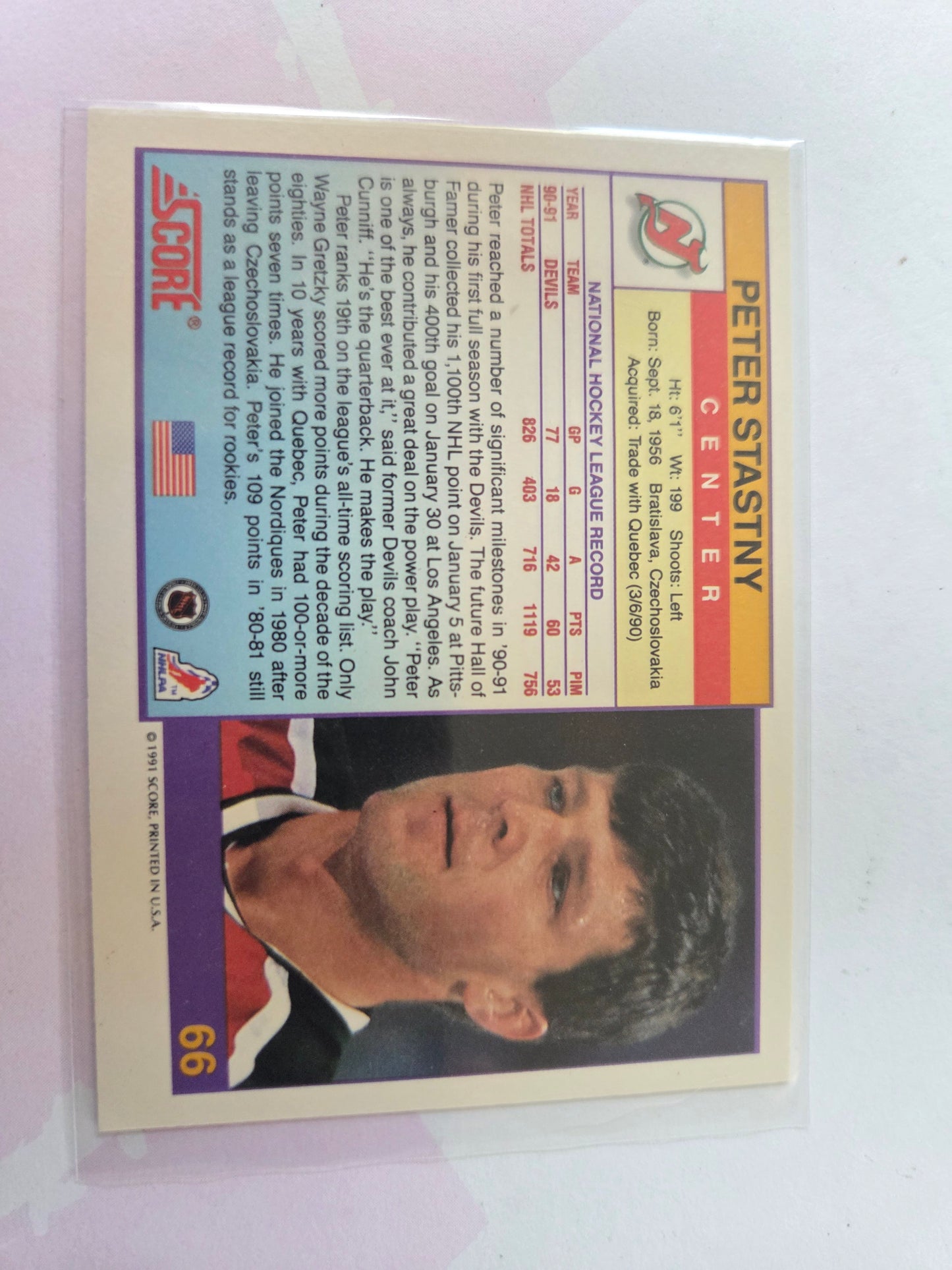 Peter Stastny NHL Score 91 #66 [New Jersey Devils]