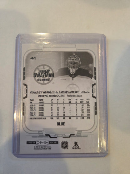 Jeremy Swayman Blue O-Pee-Chee Hockey #41 [Boston Bruins]