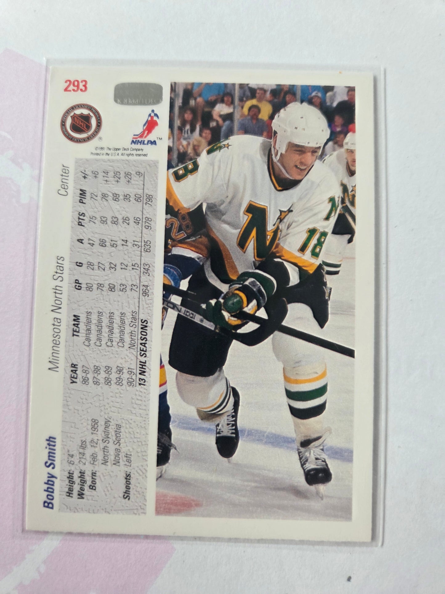 Bobby Smith 91/92 Upper Deck #293 [Minnesota North Stars]