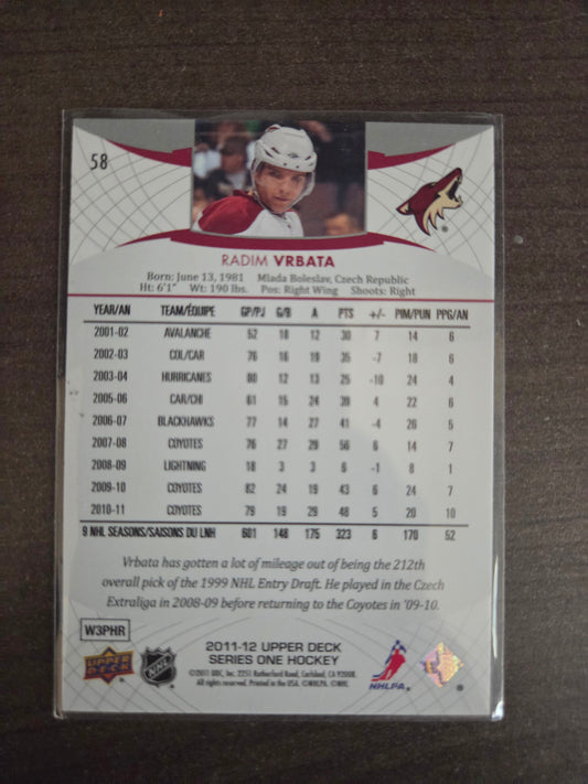 Radim Vrbata Upper Deck Series One #58 [Arizona Phoenix Coyotes]