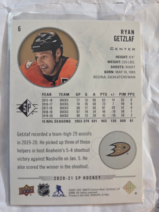 Ryan Getzlaf SP Hockey #6 [Anaheim Ducks]