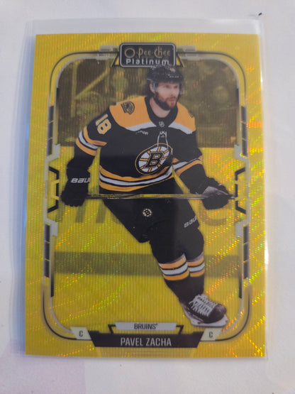 Pavel Zacha O-Pee-Chee Platinum Hockey Neon Yellow Surge #12 [Boston Bruins]