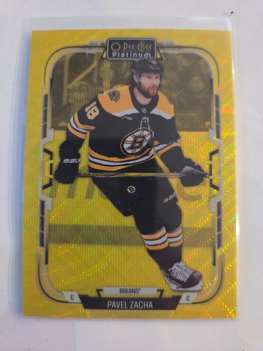Pavel Zacha O-Pee-Chee Platinum Hockey Neon Yellow Surge #12 [Boston Bruins]