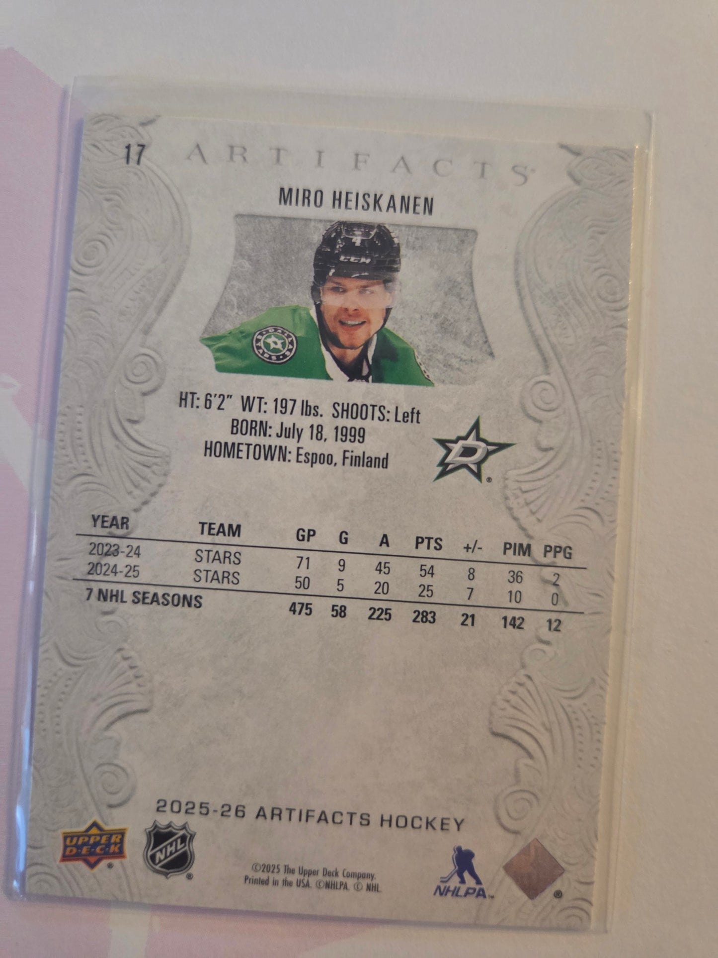 Miro Heiskanen Upper Deck Artifacts Hockey #17 [Dallas Stars]