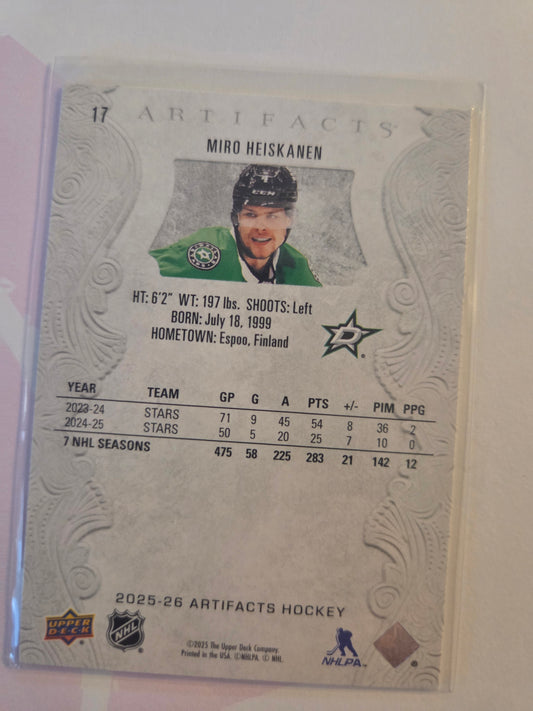 Miro Heiskanen Upper Deck Artifacts Hockey #17 [Dallas Stars]