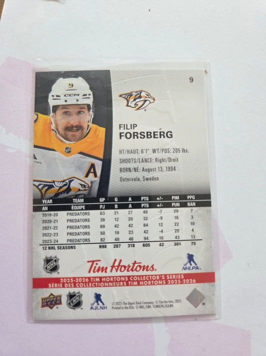Filip Forsberg Upper Deck Tim Hortons #9 [Nashville Predators]