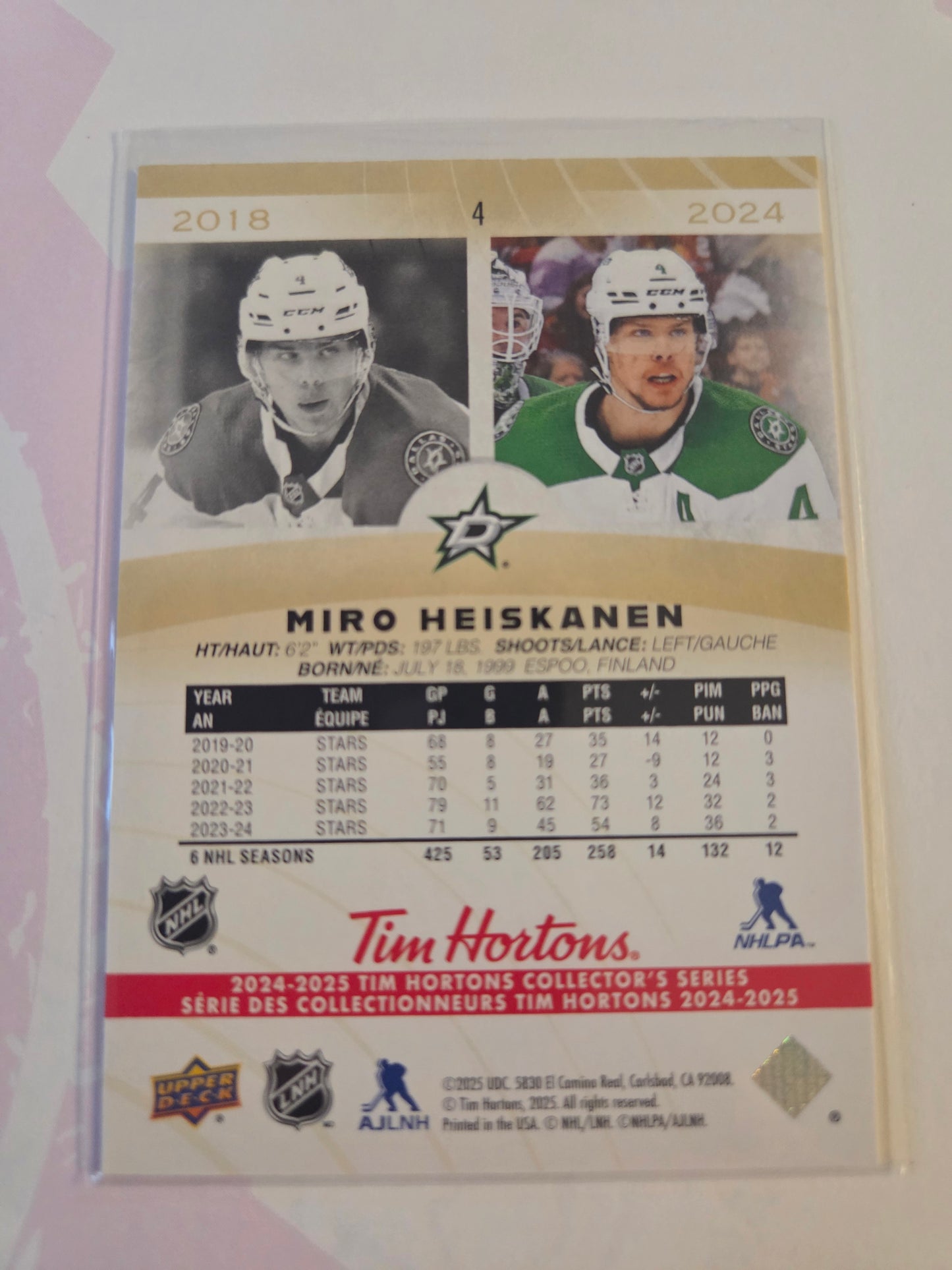 Miro Heiskanen Upper Deck Tim Hortons #4 [Dallas Stars]
