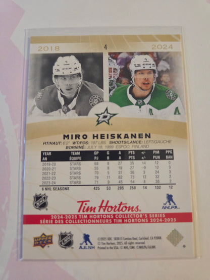Miro Heiskanen Upper Deck Tim Hortons #4 [Dallas Stars]