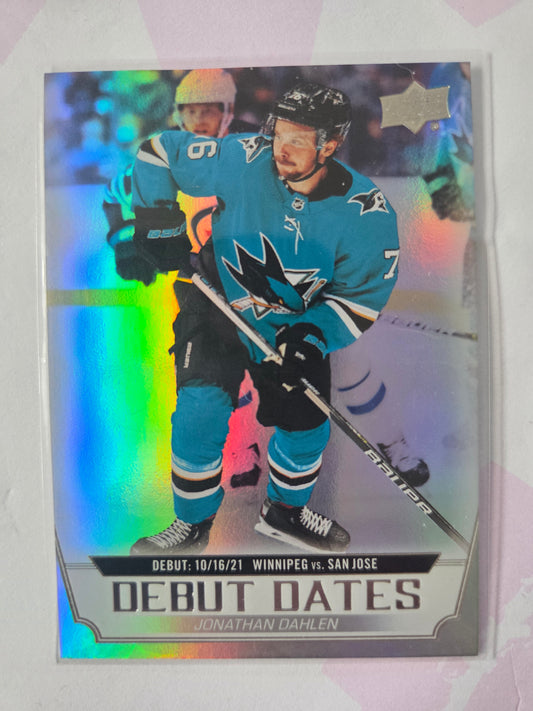 Jonathan Dahlen Upper Deck Series 1 Debut Dates [San Jose Sharks]