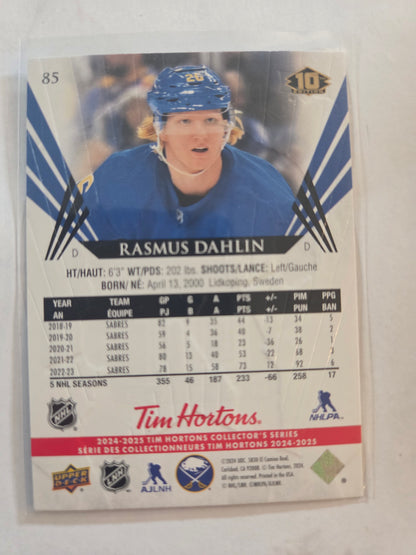 Rasmus Dahlin Upper Deck Tim Hortons 10th Edition #85 [Buffalo Sabres]