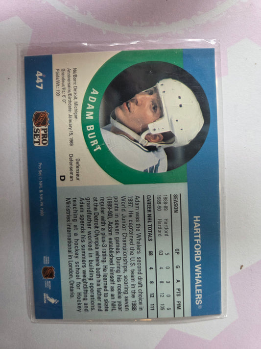 Adam Burt NHL Pro Set #447 [Hartford Whalers]