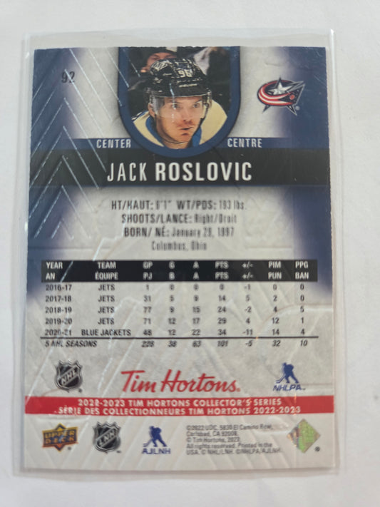 Jack Roslovic Upper Deck Tim Hortons #92 [Columbus Blue Jackets]