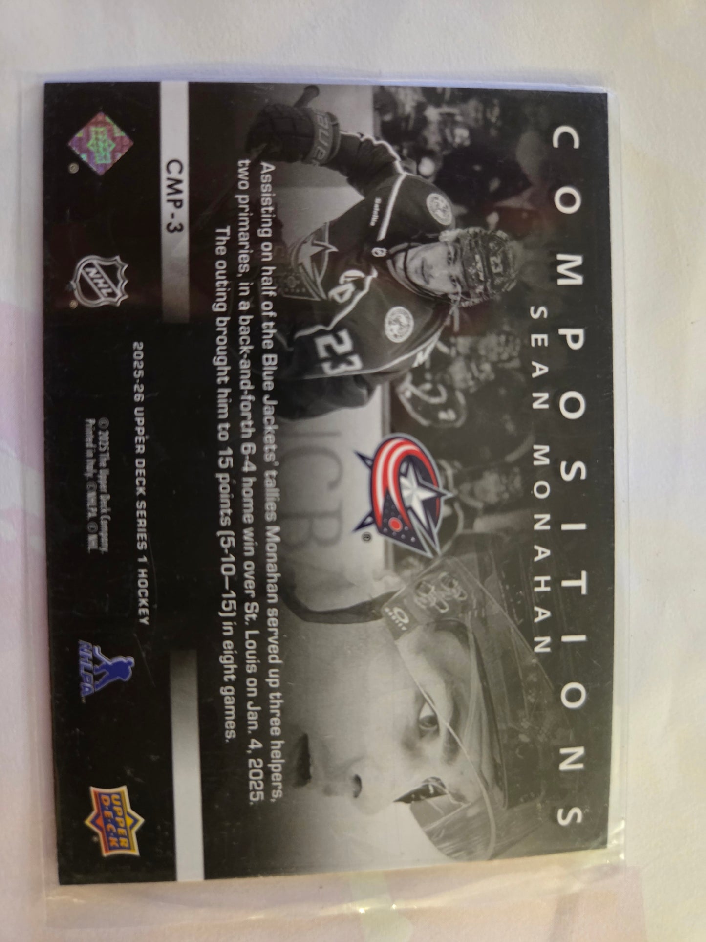 Sean Monahan Upper Deck Series 1 Compositions [Columbus Blue Jackets]