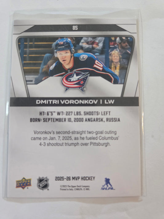 Dmitri Voronkov Upper Deck MVP Hockey #85 [Columbus Blue Jackets]