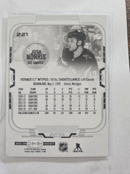 Josh Norris O-Pee-Chee Hockey #221 [Buffalo Sabres]