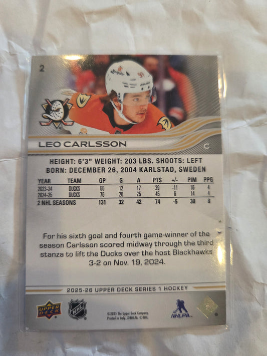 Leo Carlsson Upper Deck Series 1 #2 [Anaheim Ducks]