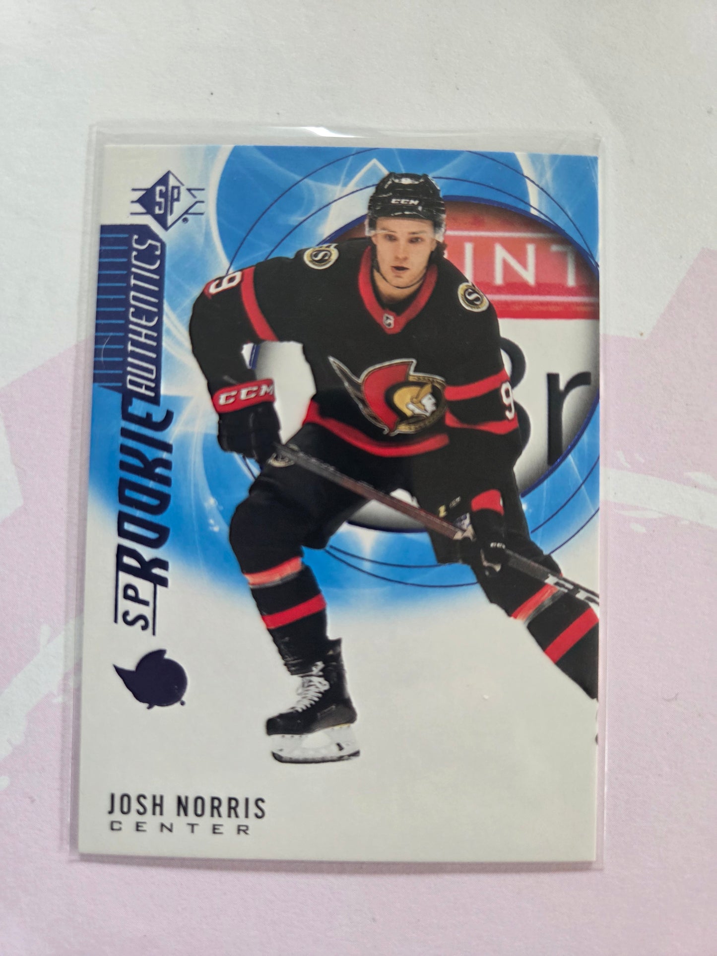 Josh Norris Blue SP Hockey Rookie Authentics #135 [Ottawa Senators]