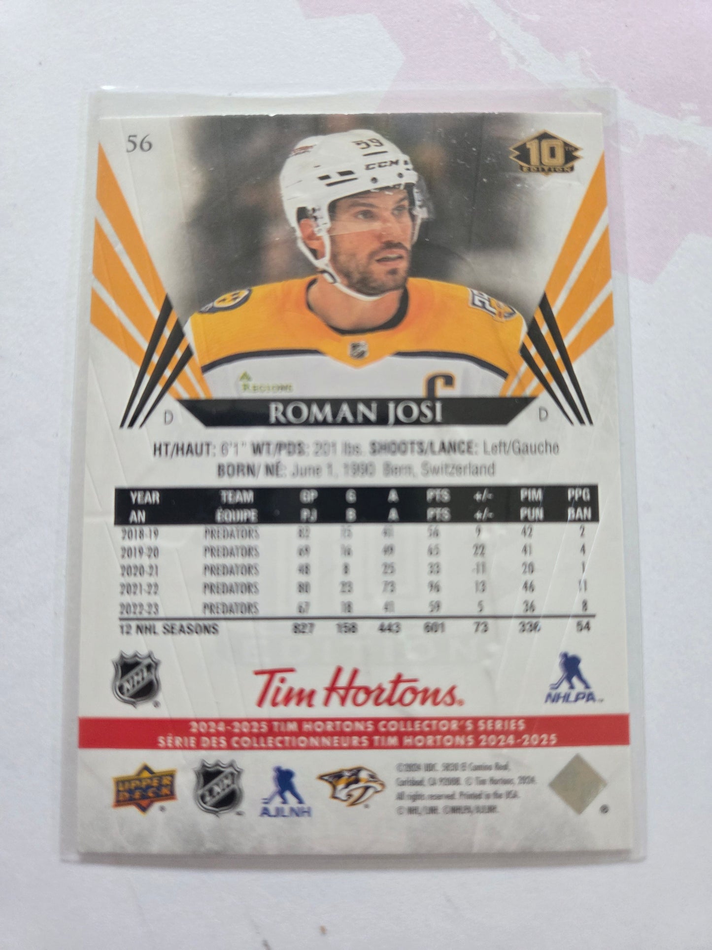 Roman Josi Upper Deck 10th Edition #56 [Nashville Predators]