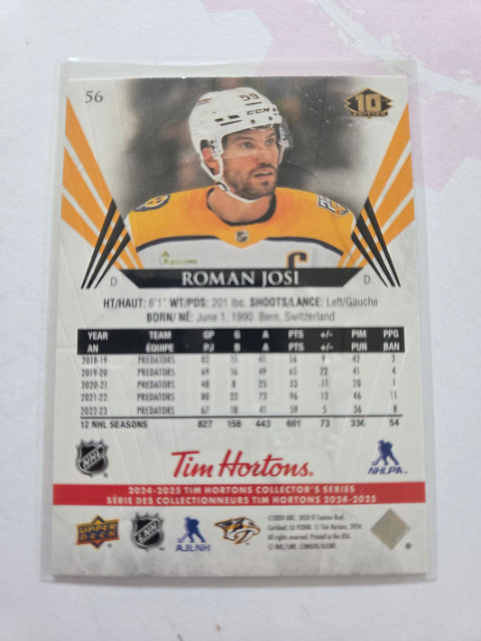 Roman Josi Upper Deck 10th Edition #56 [Nashville Predators]