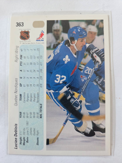 Lucien Deblois 90-91 Upper Deck #363 [Quebec Nordiques]